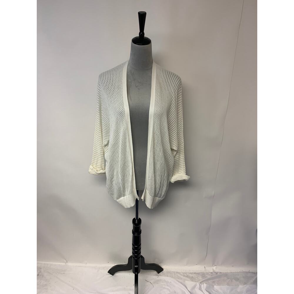Express Womens Cardigan SZ XS Ivory Open Knit Relaxed Fit Lightweight Beach